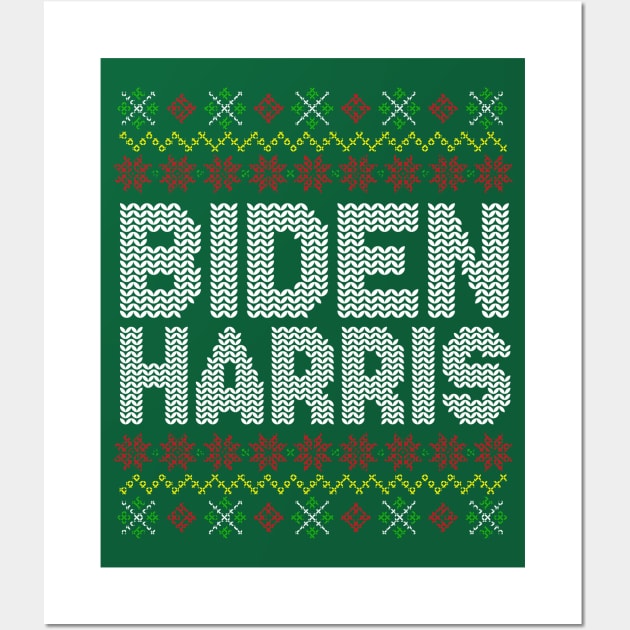 Vote Joe Biden Kamala Harris 2020 Ugly Christmas Sweater Wall Art by E